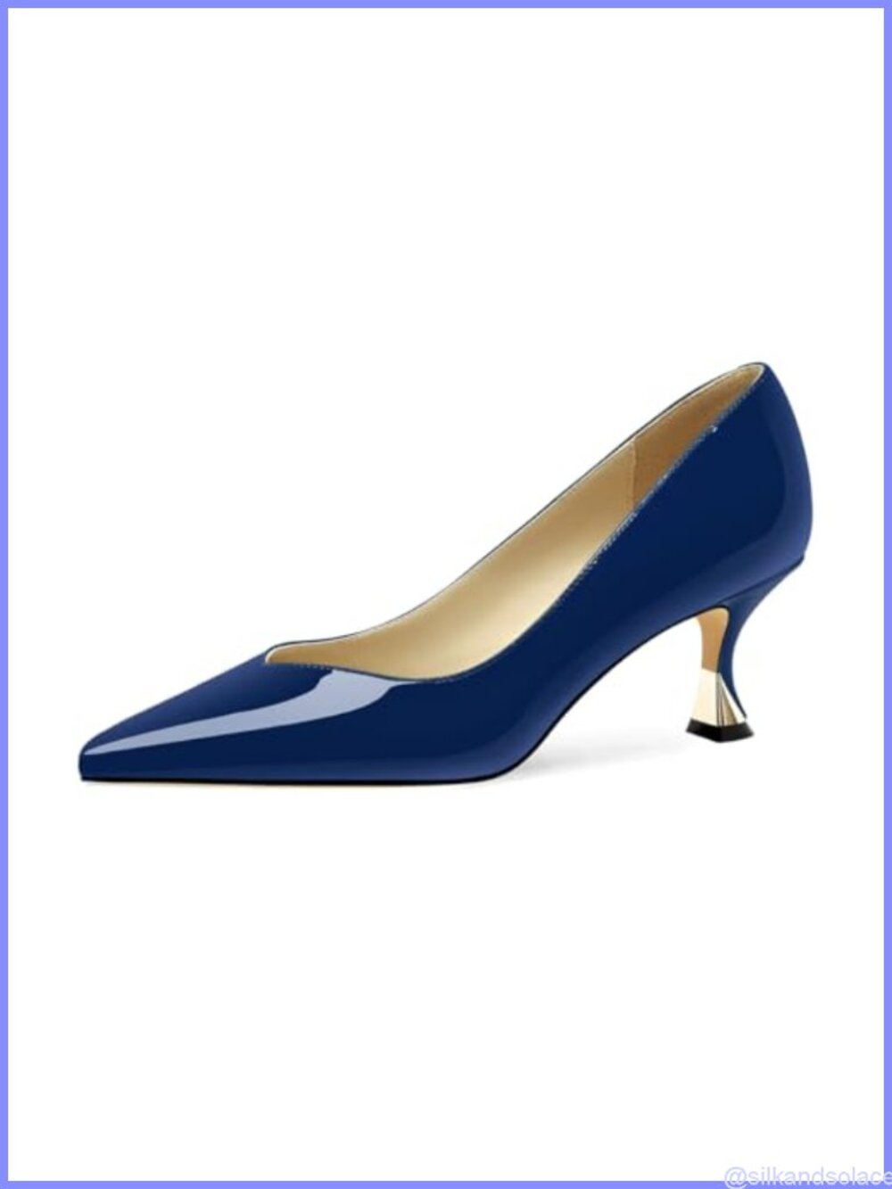Low Kitten Heel Pointed Toe Faux Leather Dress Pump